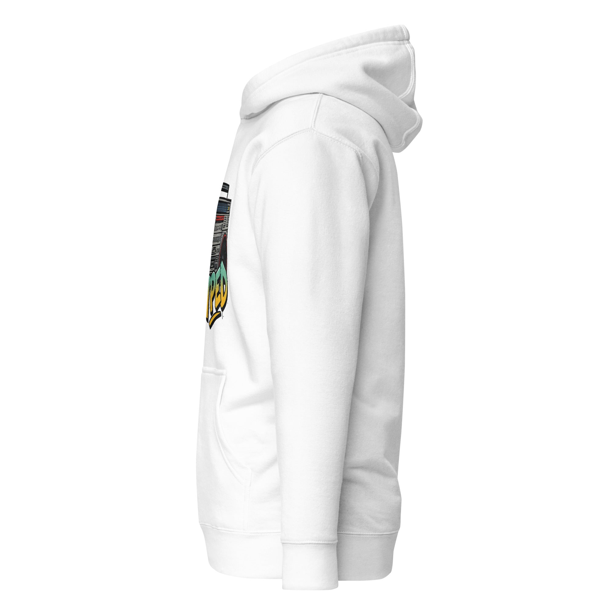 White Stereo Typed Hoodie